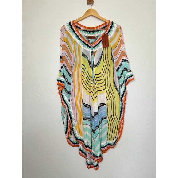 NWT Missoni Mare Multicolor Wave Patterned Kaftan Cover Beach Size 40 - Picture 1 of 8